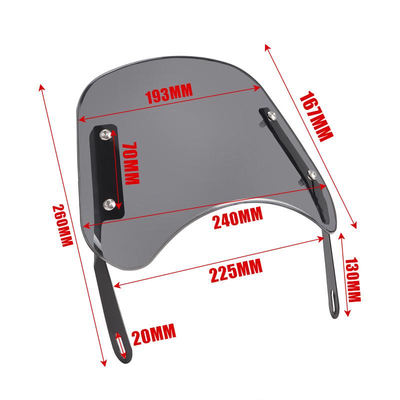 1 Pair Motorcycle Windshield Wind Deflector Windscreen Universal for Motorcycles 6.5-9.45-inch Round Headlights