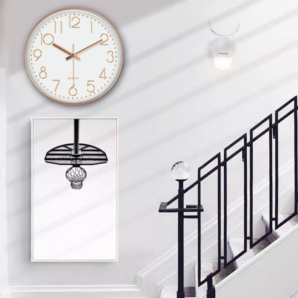 Non-Ticking Electronic Color Clock Round Wall Hanging Clock Creative Nordic Wall Clock  Bedroom