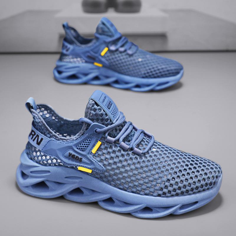 Summer New Daily Running Sports Lace-up Men's Shoes Mesh Mesh Breathable Low-top Blade Bottom Quarter