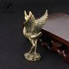 Retro Solid Brass Crane Small Statue Office Desktop Ornament Animal Figurine Mniature Tea Pet Children Toy Gifts Home Decoration