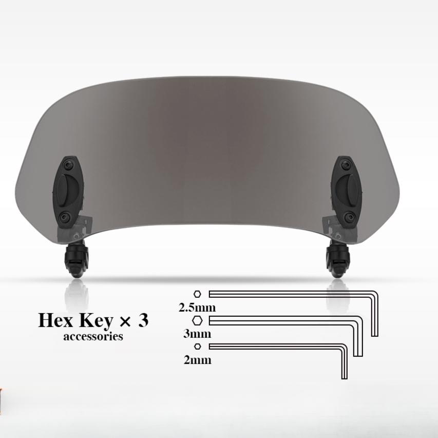 

Регулируемое удлинение ветрового стекла для мотоцикла, универсальное крепление на ветровое стекло 365×155mm