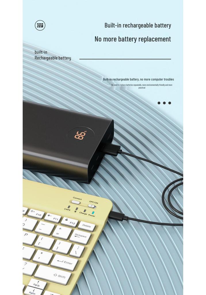 Wireless Bluetooth Keyboard & Silent Mouse Set for iPad/Apple/Huawei Devices