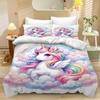 Unicorn Duvet Cover Pillowcase Bedding Bedroom Decoration Children Gift Adult Single Double Bed Large SizeZip Duvet Cover