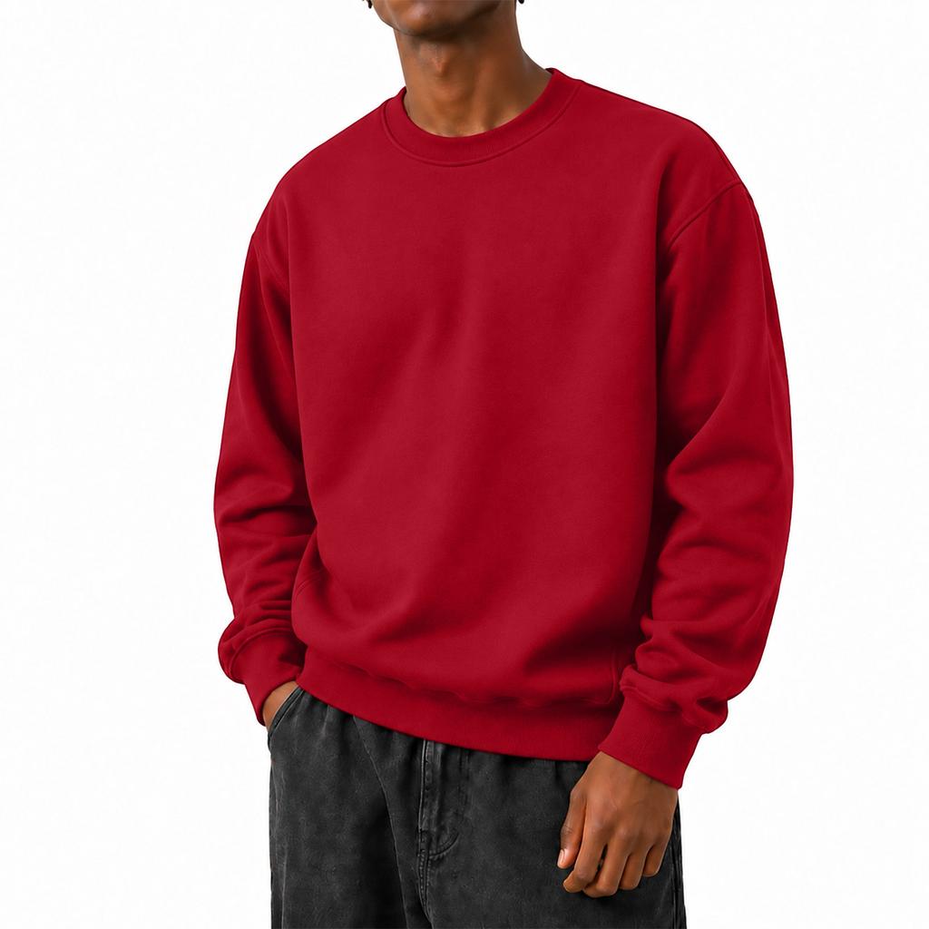 Herren Farbe Lässiger Lockerer Pullover Sweatshirt