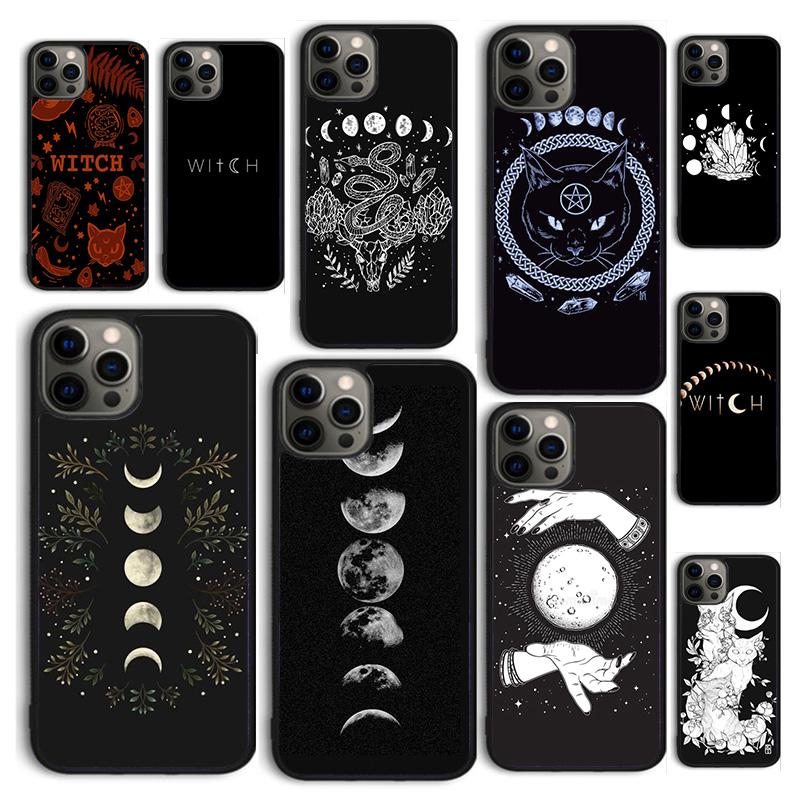Autumu Witch Witches Moon Phone Case Cover for iPhone 17 Air 16 16e 15 12 11 13 14 Pro Max Apple Plus Coque