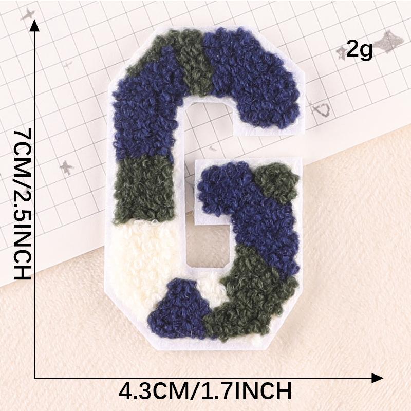 Computerstickerei Handtuchstickerei Stoffetikett Camouflage Englisches Alphabet Handkonto DIY Patch Zubehör Chenille Stickstoffaufkleber