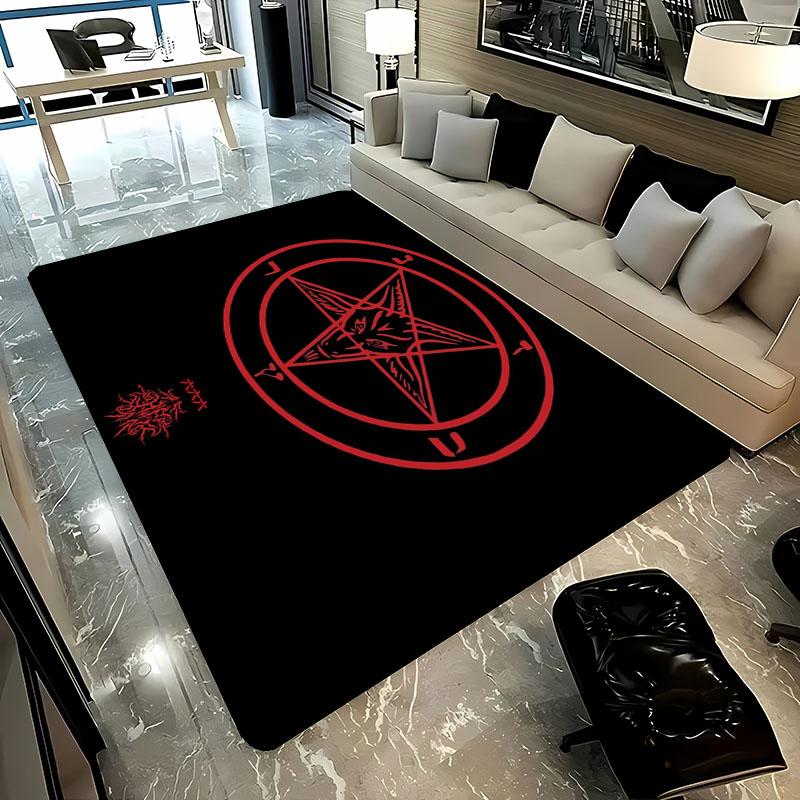 3D HD Printing Mysterious Goat Theme Rug,Carpet for Living Room Bedroom Sofa Doormat Decor,Kid Game Non-slip Floor Mat Alfombra