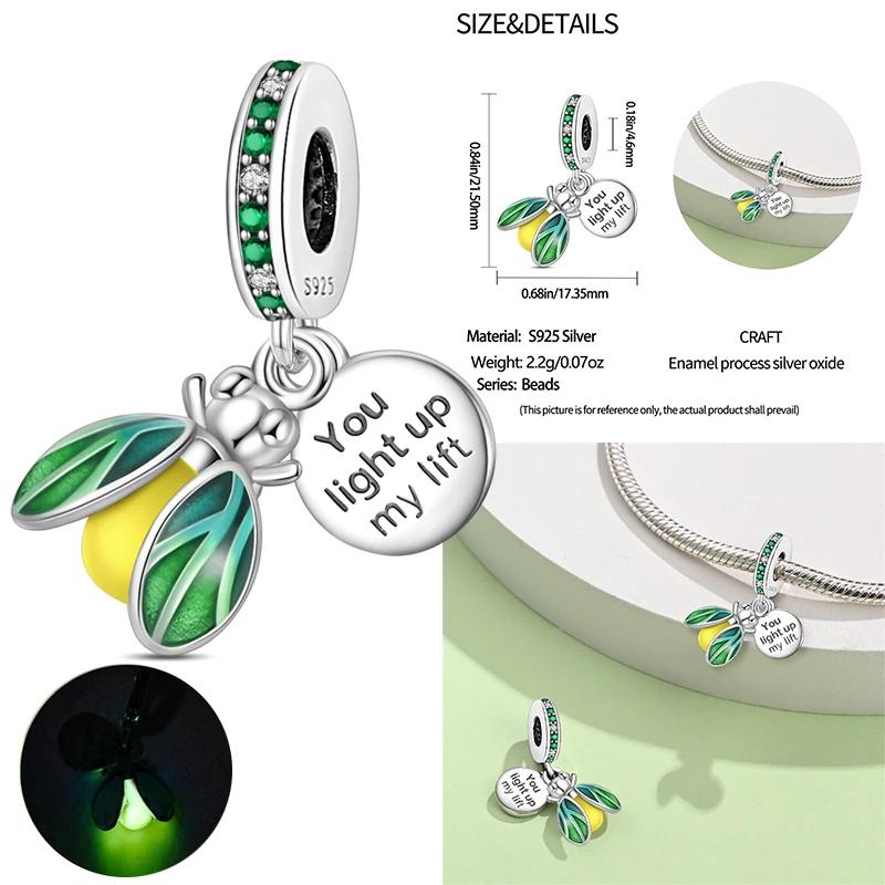 Copper Charm Chameleon Glowworm Light Bulb Firefly Star Moon Pendant Fit Original Bracelet Diy For Jewelry Making