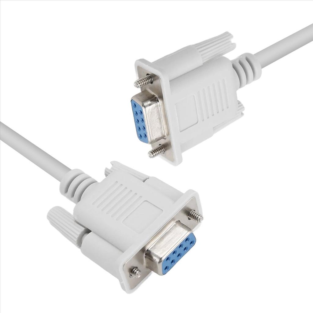 1PC 5ft F / F Serial RS232 Null Modem Cable Female to Female DB9 FTA Connection 9 Pin Data COM Cable Converter PC Accessory