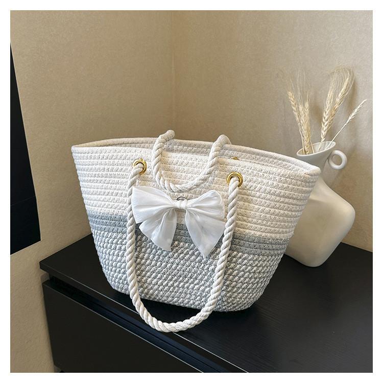 Large Woven Tote Bag For Women 2023 Summer Fashion Sunflower Handbag Casual Vacation Shoulder Bag