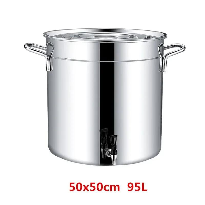 304 Edelstahl Topf Wasserhahn Spender Groß Große Kapazität Wasserspeicher Eimer Fass Suppentopf mit Deckel Suppentopf Kochgeschirr