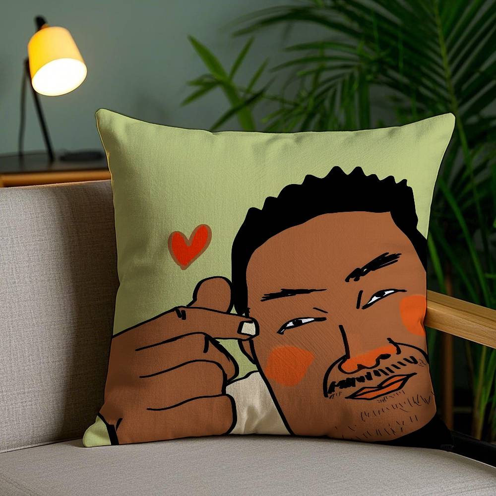 

Funny Funny Characters Pillow Case Anti-dustmite Pillowcase Invisible zipper silky short plush Sofa cushion cover 12x12Inch