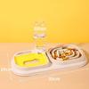 Pet Double Bowl Slow Feeder for Food & Water Feeding Chock Proof Dog Feeding Bowl Cats Water Food Feeder Treat Dishware