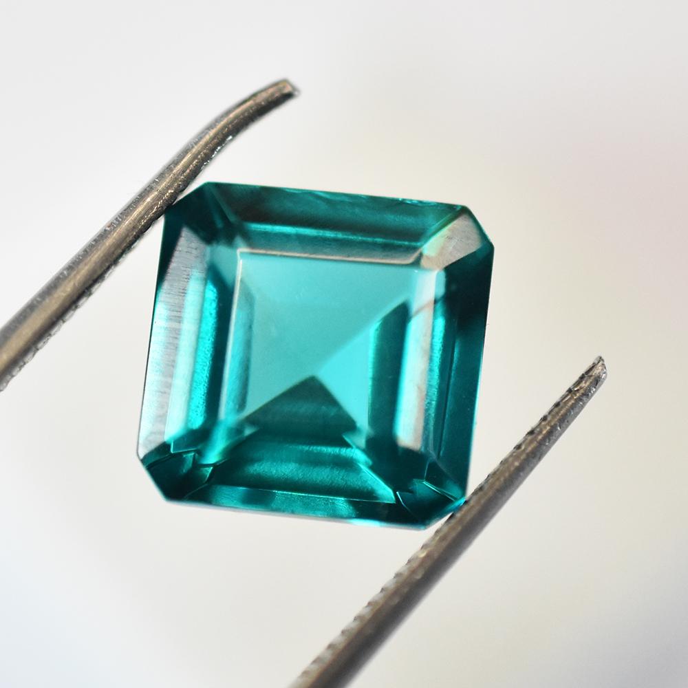Natural Green Tourmaline 7ct Square Cut Certified Loose Gemstone