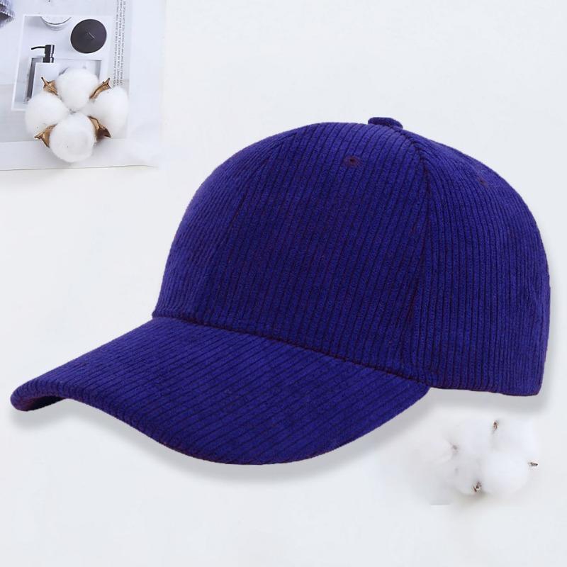Corduroy baseball cap embroidery autumn and winter outdoor sunshade sun protection peaked cap men's work cap