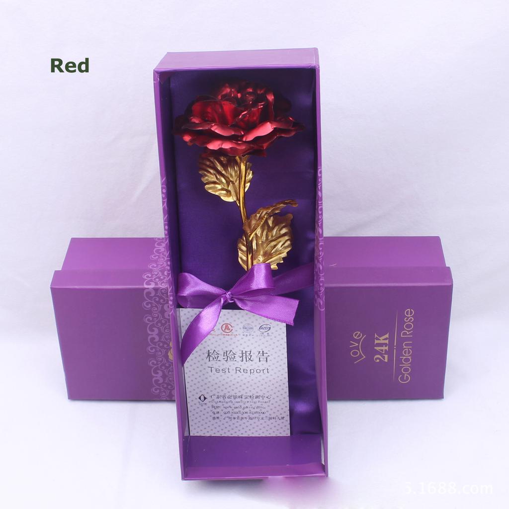 Nova folha de ouro banhada a rosa decoração de casa flor artificial presentes de natal dia dos namorados