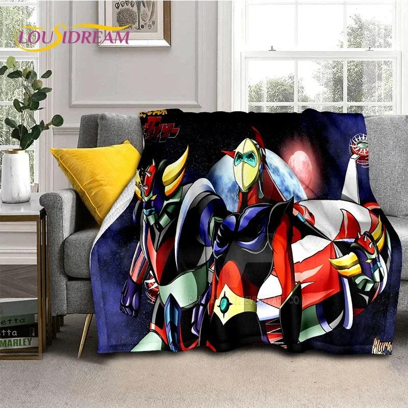 Cartoon UFO Robot Grendizer Anime Soft Flannel Blanket for Beds Bedroom Sofa Picnic,Throw Blanket for Cover Outdoor Leisure Gift