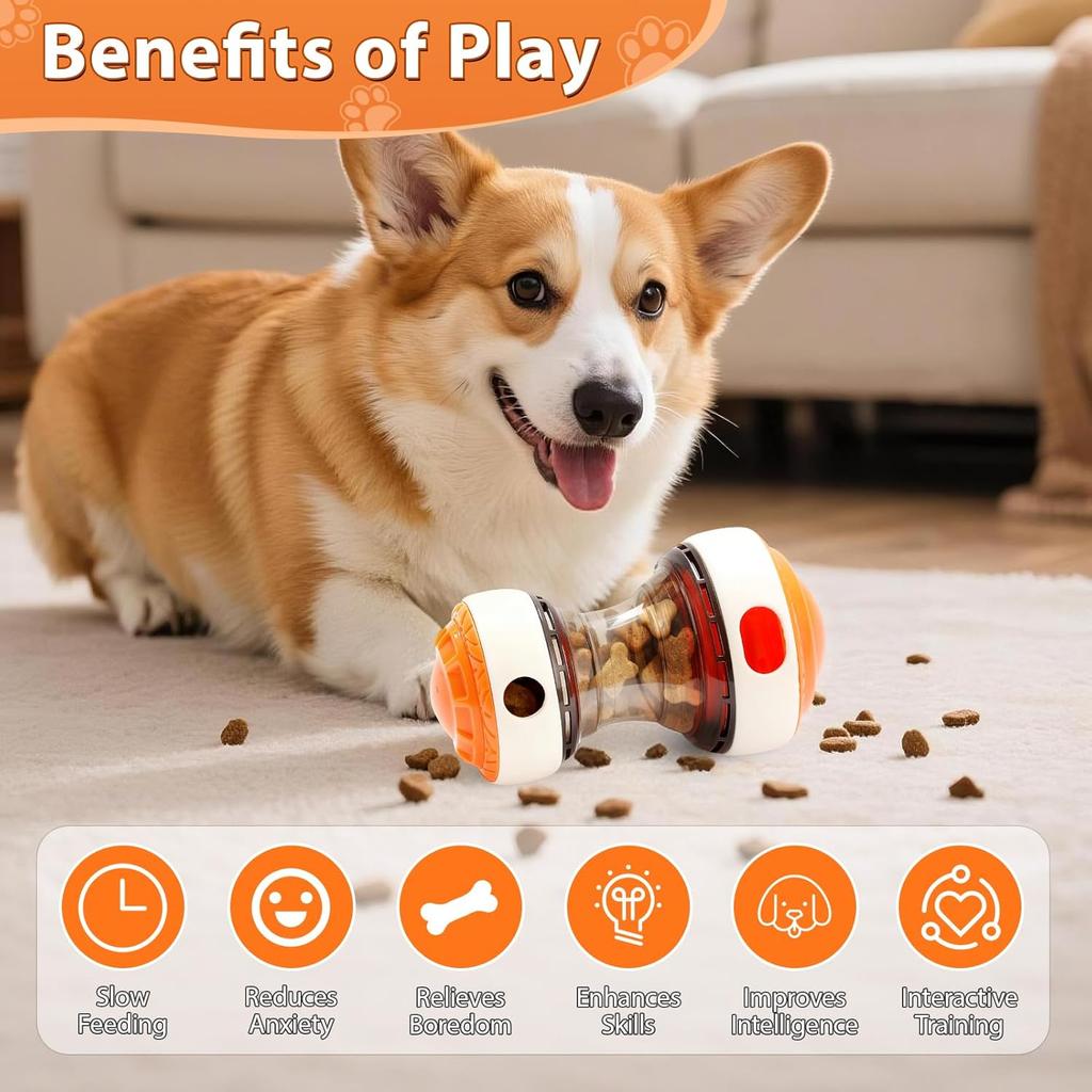 Interactive Dog Treat Dispenser Ball, Rolling Leak Food Puzzle Toy, Slow Feeder For Chew Teeth Health, Durable Pet Toy Suitable For All Breeds