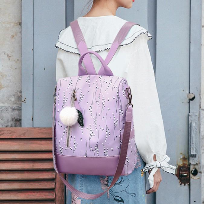New 2025 Oxford Cloth Women’s Casual Korean Style Printed Anti-Theft Backpack