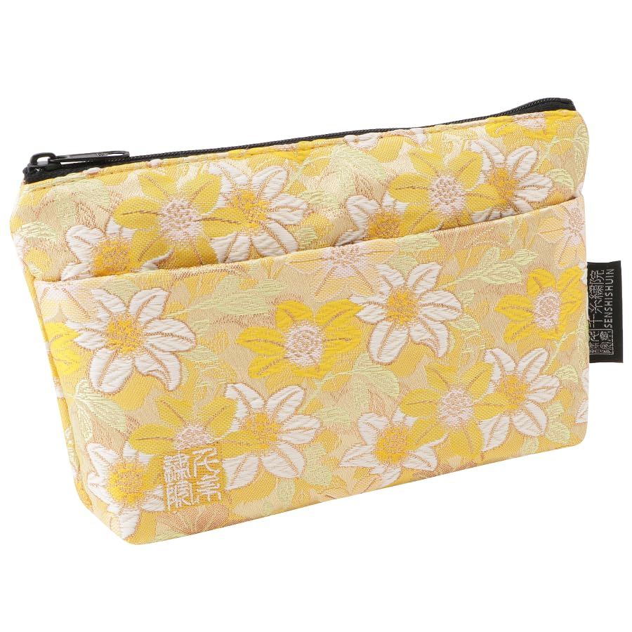 Senshishuin Nishijin Brocade Stamp Book Case Lemon Daffodil Pouch/Shrine (Lined) (Small)