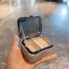 Luxury Rhinestone Small Jewelry Storage Box With Mirror Portable Organizer For Ring Earring Necklace Travel Home Daily Use Women