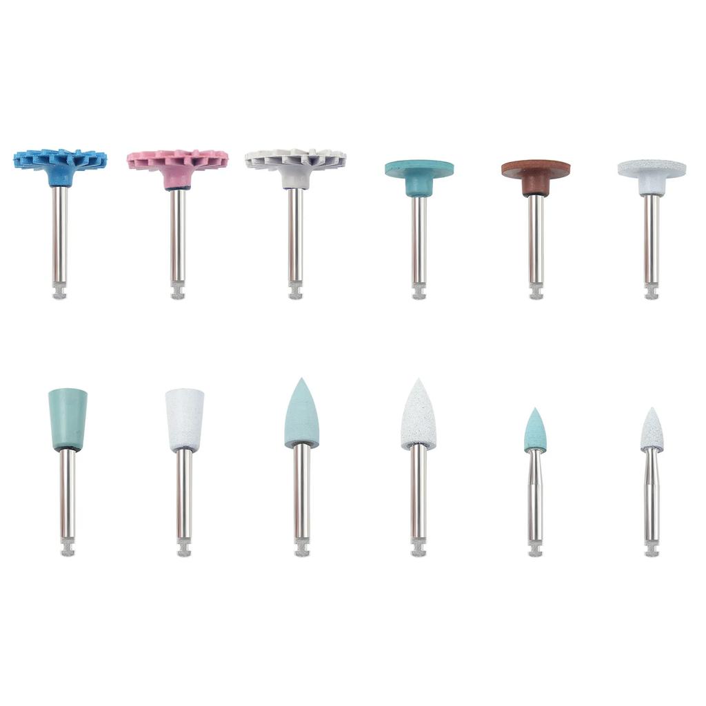 12Pcs Dental Ra Rubber Resin Polishing Wheel Set Pk004 With Spiral Kit For Composite Resin Grinding And Finishing Dental Tools