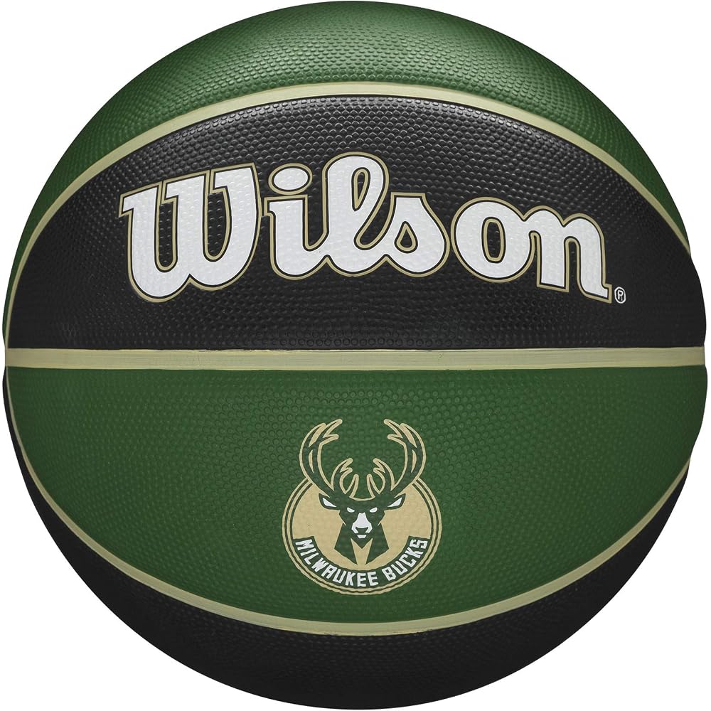 Wilson NBA Team Tribute Basketball Milwaukee Bucks Outdoor Size 7 Diameter 24.5cm