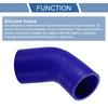 X AUTOHAUX 1pcs 60mm/2.36"-70mm/2.76" Inner Diameter 90mm/3.54" Length 45 Degree Blue Car Silicone Hose Hose Universal