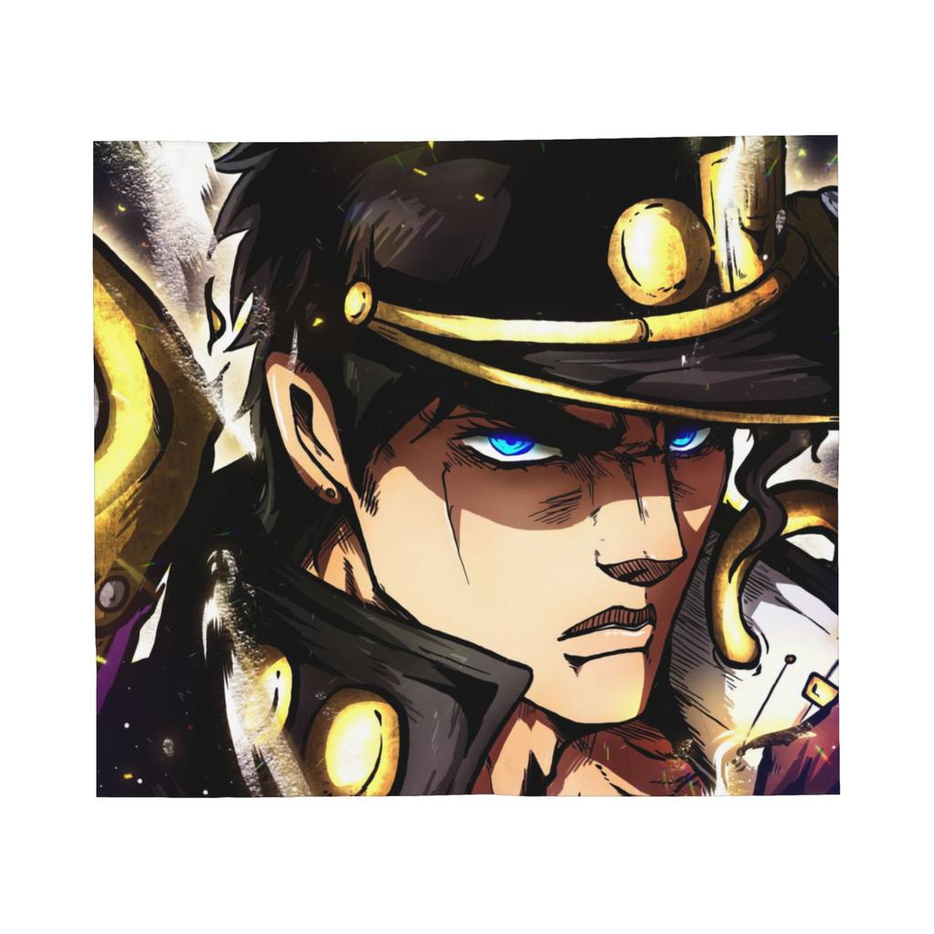 Jojo Anime Blankets Fleece Spring Autumn  Portable Super Warm Throw Blankets for Bed Car Rug Piece