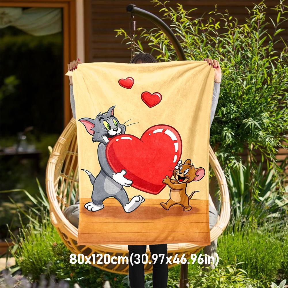

1pc Tom and JerryOutdoor Flannel Blanket Soft Plush Decor for Picnics, camping,Bedroom, Playroom, or Lunch Breakn1127A 80x120cm(31x47inch)