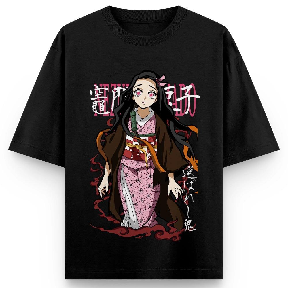 Unisex Pure Cotton Tshirt Demon Slayer Kamado Tanjiro Harajuku Anime Print 2026 Summer Plus Loose Family Short Sleeved Top