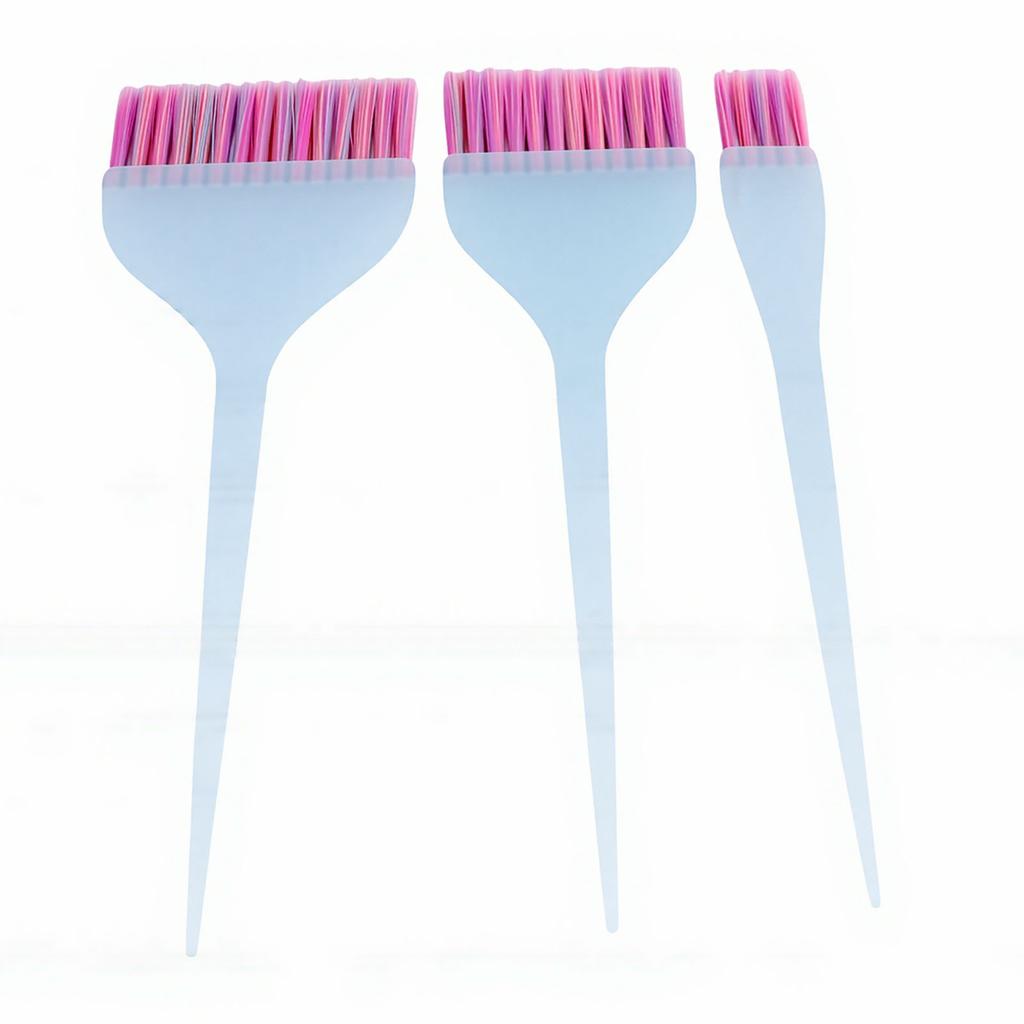 3pcs Hair Dye Brush Long Handle DIY Multiple Sizes Precise Application Compact Tint Brushes for Hair Coloring Glitter Blue Dot