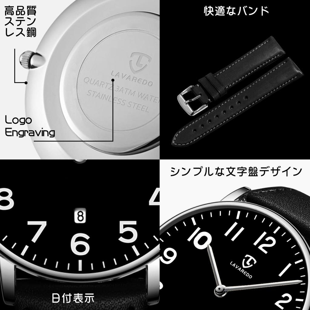 casual watch with date analog quartz and unisex design for and everyday Men's simple, stylish, slim, display, waterproof, movement, business,