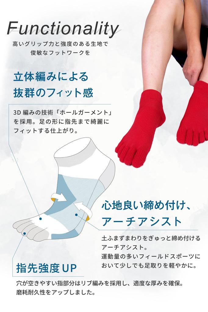 Field Pro Socks Made In Japan Soccer Socks Futsal Soccer Sports Socks IF70 [LANTAGE] Five-Finger (25-27cm, White) Men's/Women's
