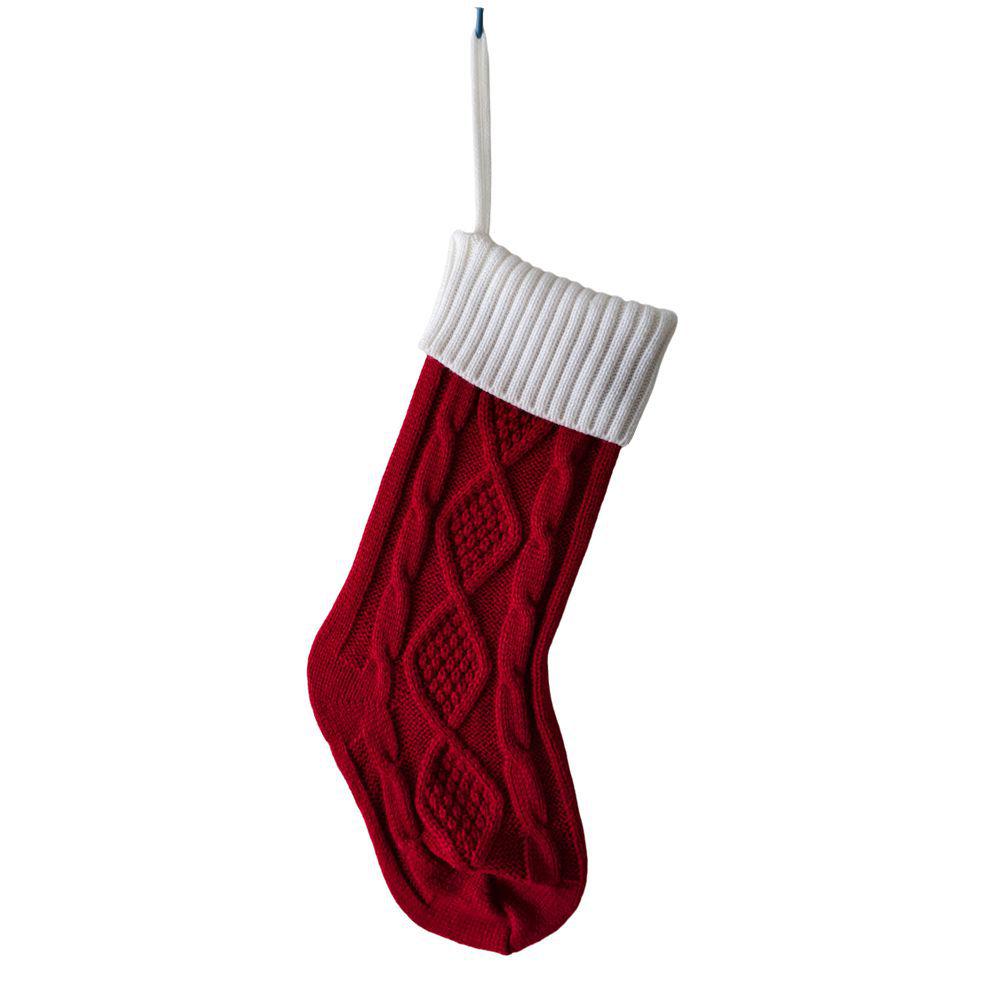 2026 Christmas Knitted Wool Socks and Color Block Diamond Stockings with Gift and Candy Bags