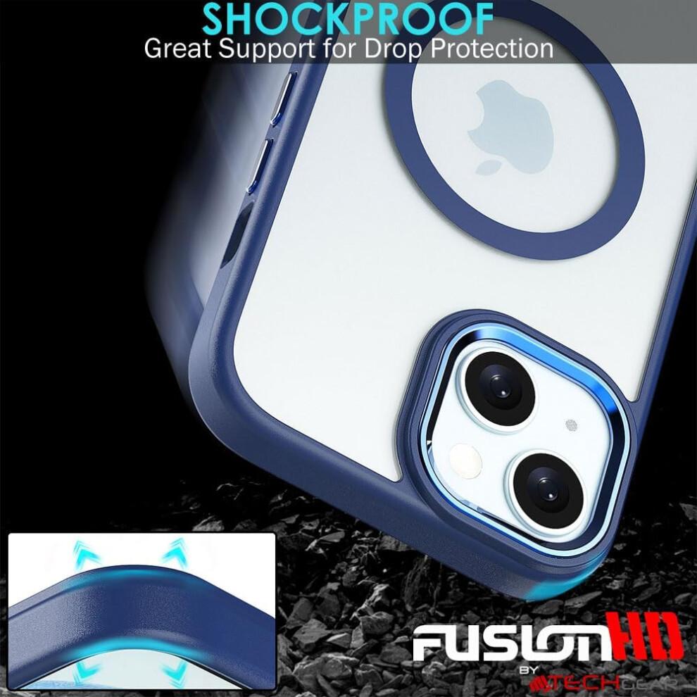 iPhone 15 Tough Case [Magnetic Fusion] Premium Tough Rugged Protective Case Slim Heavy Duty Protection with Clear Back Compatible with MagSafe