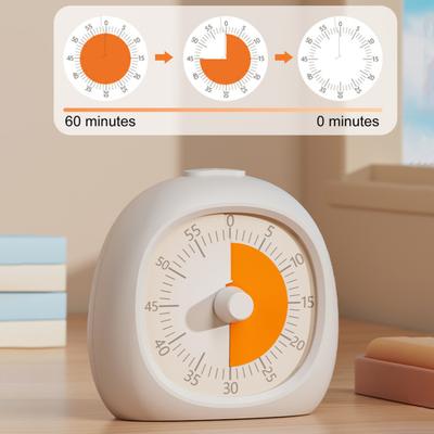 Kinder Wiederaufladbarer Visueller Timer 60 Minuten Countdown Einstellbare Lautstärke Alarm Stiller Pomodoro-Timer Konzentrationsfördernder Timer