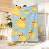 Cute Cartoon Ducks Throw Lightweight 240G Flannel Blanket Soft Skin-Friendly For Summer Cooling