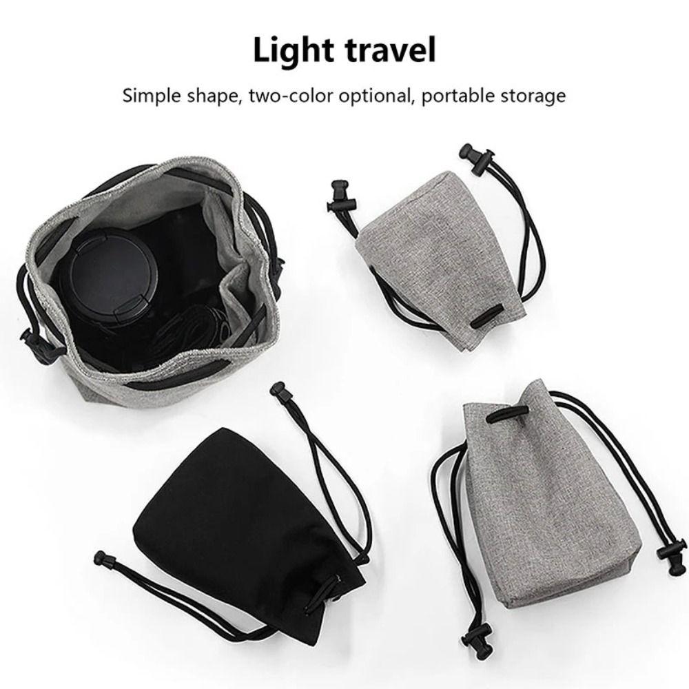 Compact Camera Bag Lightweight Photography Protective Bag Lens Drawstring Pouch  Photography