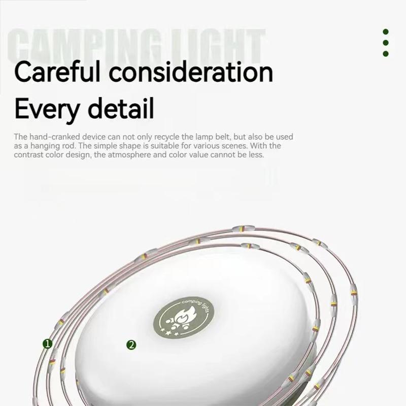 LED Camping Lamp Strip Atmosphere 10M délka Vodotěsný recyklovatelný světelný pás Venkovní zahradní dekorační lampa pro stanový pokoj