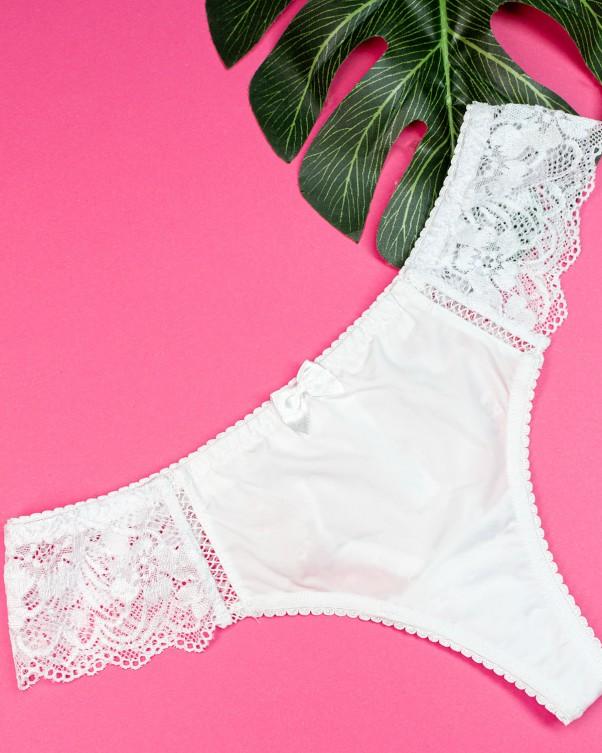 Perizoma in pizzo ISSA Plus S colore viola elettrico