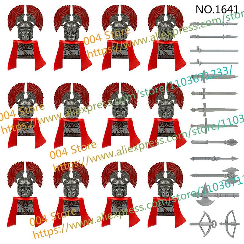 N501U-504U Medieval Castle Knight Building Blocks Figures Four Side UV Printing King Warhorse Weapons Accessories Toys Kid Gifts