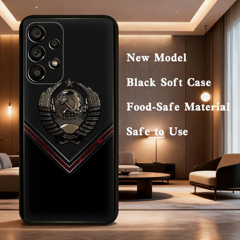 Sowjetische Kunstmedaille Hülle Für Samsung Galaxy A73,52,71,22,Note,31,8,9,53,32,72,41,J7,Weiche Schwarze Silikonhülle