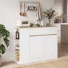 Sideboard, Large Cabinet Compartment, 3 Storage Compartments, Drawer, 106 x 30 x 81.2cm, White/Wood