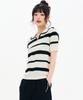 CHASECULT Women'S Striped Open Collar Short Sleeve Summer Knit-Fbrg5672D0A