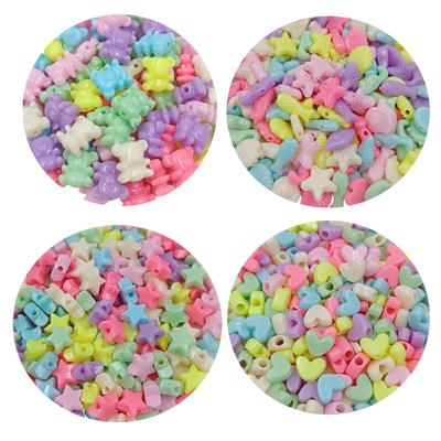 Diy Bracelet Neacklace For Jewelry Making New Arrival Loose Spacer Beads Cartoon Bear Star Unique Accessories Acrylic Beads Candy Color Beads