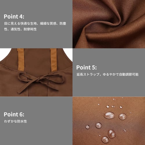 BaraRose H-Shaped Apron, Neck-Hanging Apron, Simple, Men's and Women's Cafe Apron, Solid Color, Stylish, Large Pockets, Stain-Resistant, Wrinkle-Resis