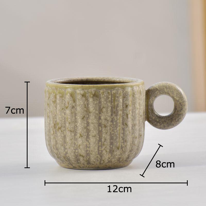 Vintage Kiln Glazed Porcelain Cup&saucer 250ml Coffee Mug Home Dining Table Milk Mugs Afternoon Tea Teacup Fruits Juice Cup