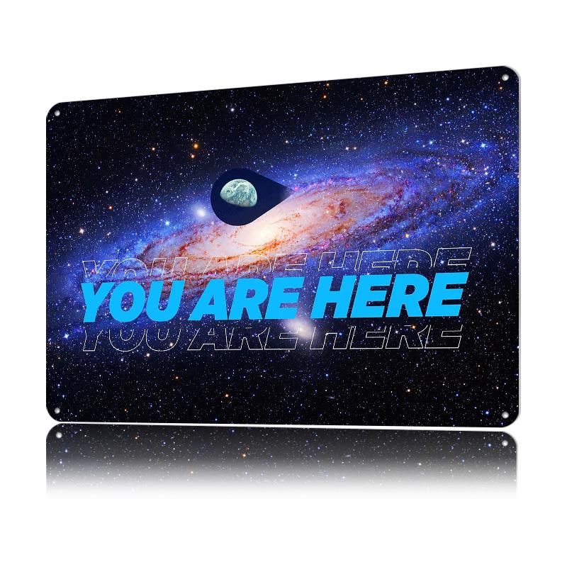 You Are Here Map Metal Poster Customized Wall Art Retro Vintage Metal Signs for Man Cave Room Decorating Interior House Decor