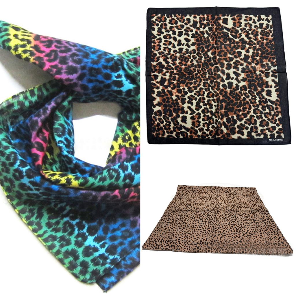 Multiuse Leopard Pattern Bandanas for Formal Occasion Digital Print Head Cover Outdoor Activity Cycling Hiking Head Wrap